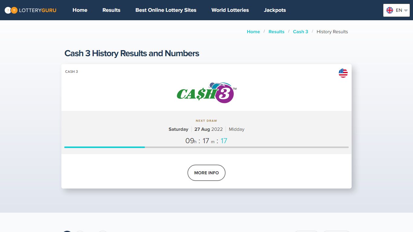 Cash 3 | Historical Results and Winning Numbers - Lottery Guru