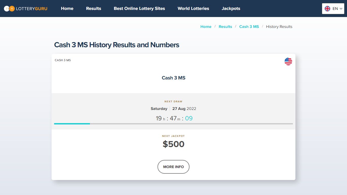 Cash 3 MS | Historical Results and Winning Numbers - Lottery Guru